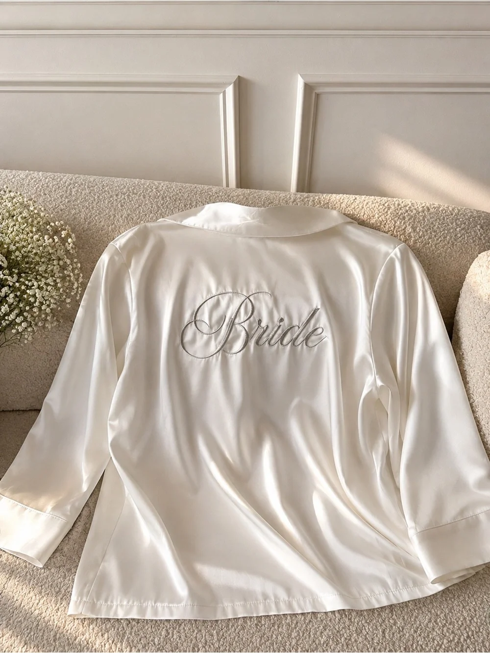 Missguided Bridal Getting Ready Bundle Pajamas Robe + Bride Sleep Mask Size S